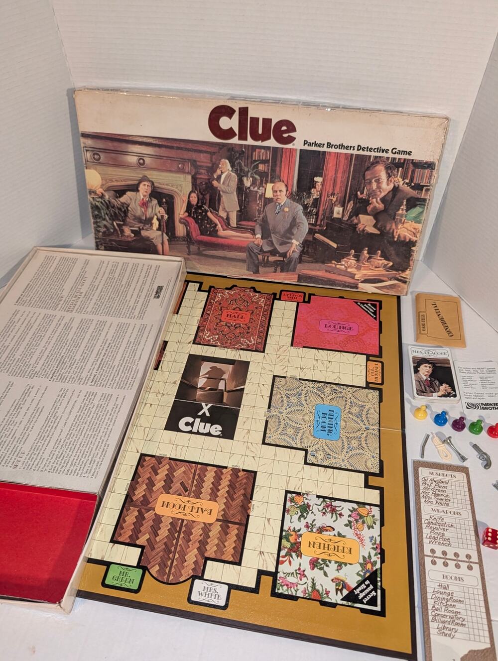 1979 Vintage Clue Board Game 100% COMPLETE Parker Brothers Detective Game